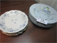 Blue and White Mixed China Plates