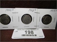 1940 S, 1952 S and 1954 S Nickels