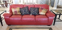 Italsofa by Natuzzi Red Leather Sofa