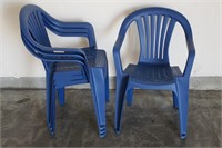 Stacking Plastic Outdoor Chairs (4)
