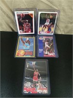 (5) Mint Older Michael Jordan Basketball Cards