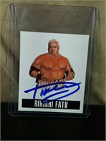 2014 Leaf Autographed Rikishi Fatu Wrestling Card