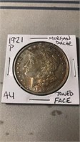 1921 P Morgan Dollar - Toned Face