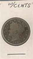 1883 Liberty V Nickel w/cents