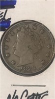 1883 Liberty Nickel - no cents