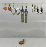 Sterling Silver Earrings & Pendant