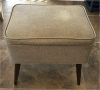 Mid Century Storage Stool with Tapered Legs
