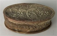 Lidded Carved Incolay Soapstone Dresser Box