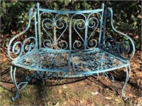 Scrolled & Curved Metal Bench