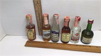 6 vintage mini liqueur bottles * Seagram’s V.O.
