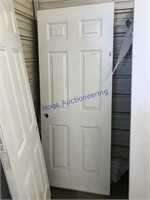 EXTERIOR WHITE DOOR, 31-3/4" X 79"