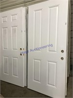 EXTERIOR WHITE DOOR, 35 X 79"