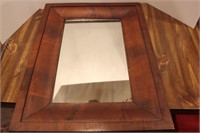 Vintage Framed Wood Backed Mirror