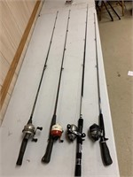 4 Zebco 33 Rod and Reels