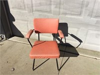 MCM Mid Century Modern Orange Vinyl Chair