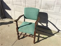 1930's Wood & Upholstered Chair