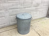 Galvanized Trash Can with Lid