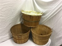 3 Vintage Produce Bushel Baskets