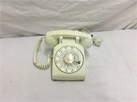 MCM White Table Top Rotary Dial Telephone