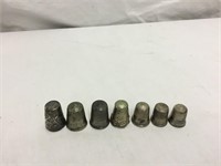 7 Sewing Thimbles look to be STERLING, NOT MARKED