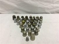 Group of 35 Vintage Metal Sewing Thimbles