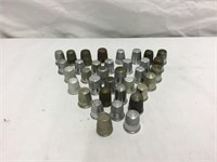 Group of 35 Vintage Metal Sewing Thimbles