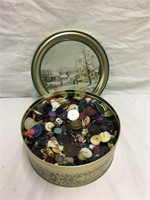 Large Tin of Sewing Buttons