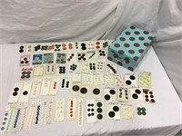 Box of Vintage Sewing Buttons on Cards