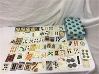 Box of Vintage Sewing Buttons on Cards