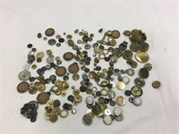 Group Vintage Metal Sewing Buttons