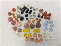 Group Vintage Colorful Sewing Buttons Most Glass