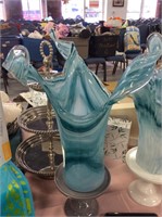 Murano glass three armed vase