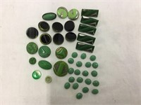 Group Vintage Green Glass Sewing Buttons