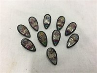 Group 10 Vintage Glass Teardrop Sewing Buttons