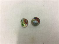 2 Vintage Glass Paper Weight Buttons