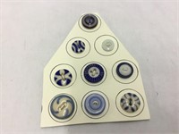 Vintage Blue Sewing Stencil Buttons