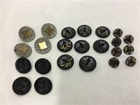 Group Vintage Black Glass Sewing Buttons