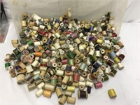 Large Group Lot Wood Sewing Thread Spools