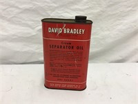 David Bradley Cream Separator Oil Tin Can