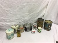 Group of Advertising Food Tin Cans