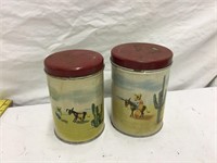 2 OLD RELIABLE COFFEE Advertising Tin Cans