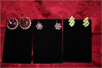 Three pairs of earrings