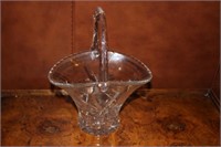 Crystal basket, 9 1/2" tall