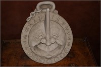 Clay Sundial decor, 11" diameter