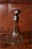 Glass decanter, 11" tall