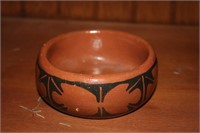 Handmade ceramic dish, signed