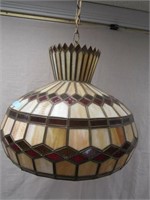 STAINED GLASS HANGING LIGHT FIXTURE: