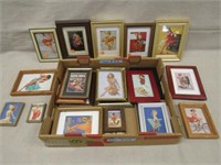 (23 PCS.) COLLECTION OF FRAMED PIN-UPS: