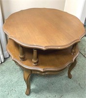HARDWOOD TWO TIER END TABLE
