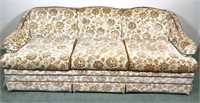 VINTAGE FLORAL SOFA; CLEAN BUT SHOWING SOME WEAR